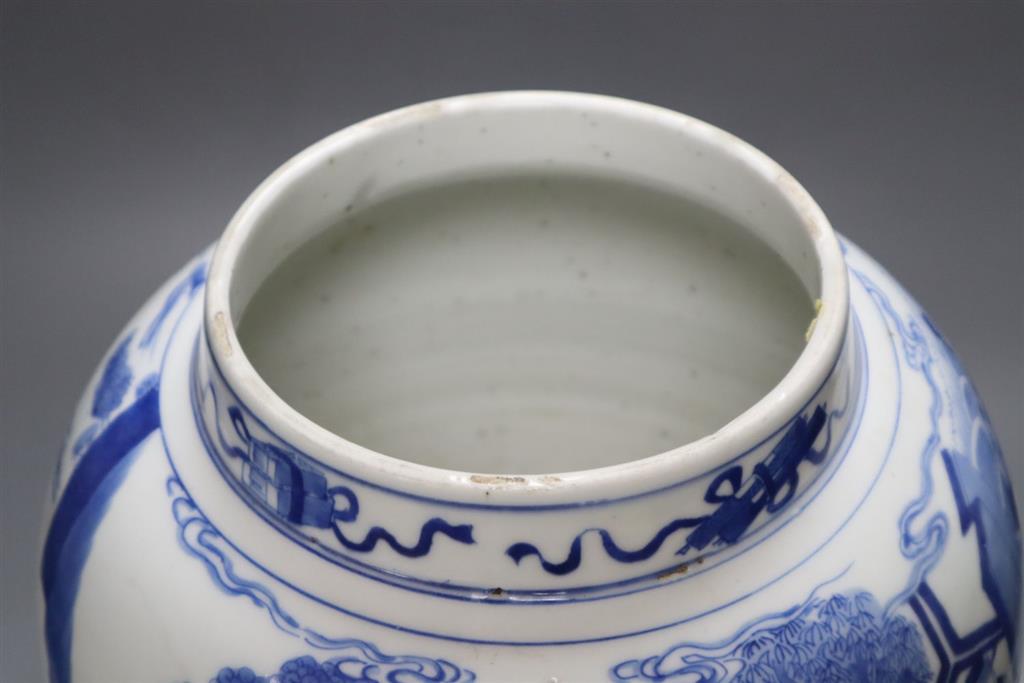 A Chinese blue and white baluster vase, height 33cm